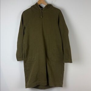 Frank and Oak Olive Green Hooded Sweatshirt Dress Size Medium